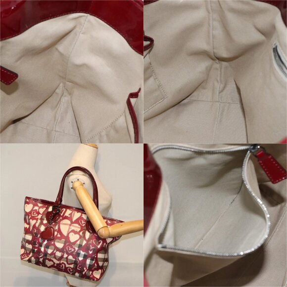 BURBERRY Nova Check Tote Bag PVC Beige Silver Auth 91267 - Picture 14 of 15